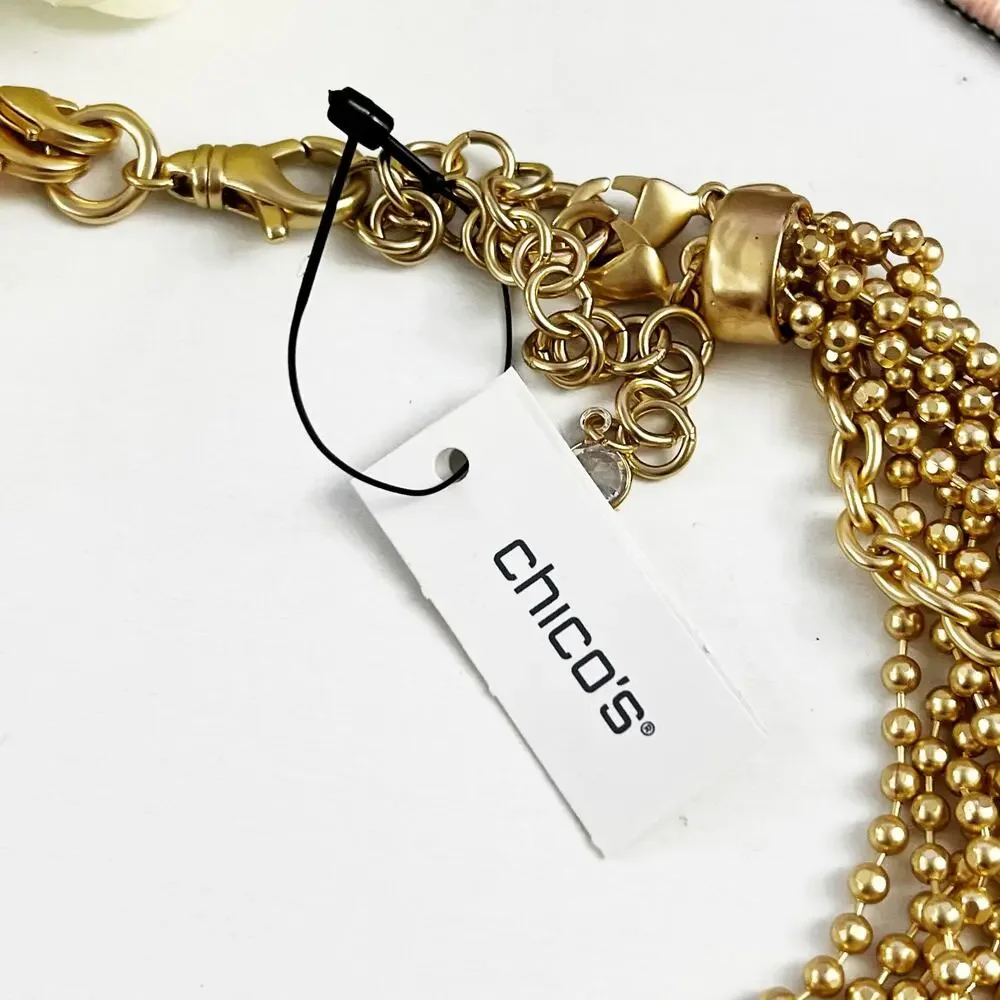 NEW Chico's Art Deco Red Gem Pendant Necklace - Picture 10 of 11